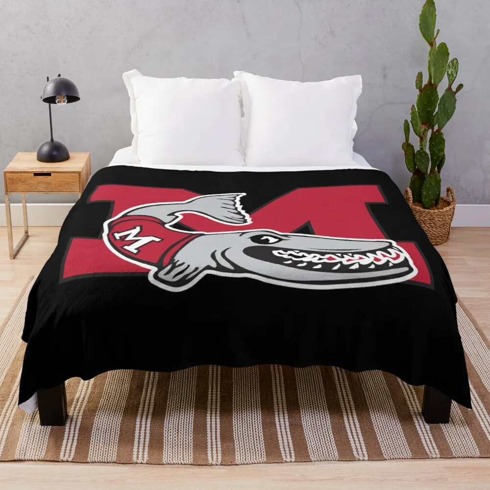 

Muskingum fighting muskies Throw Blanket Thin wadding blanket semi-toral blanket