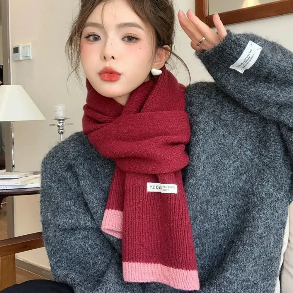 Elegant Korean Style Multicolor Knitted Scarf Warm Thicken Winter Wool Scarves Coldproof Casual Women Cashmere Shawl Female