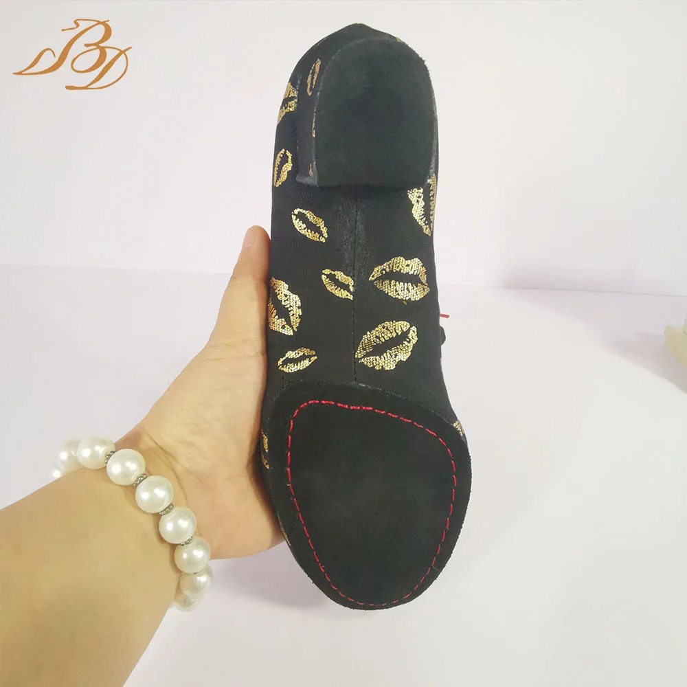 BD Dance Sandali da ballo latino Donna Pratica Scarpe da tango Sneakers Danza per donna Esegui sport Fitness Labbra dorate per adulti T1-B