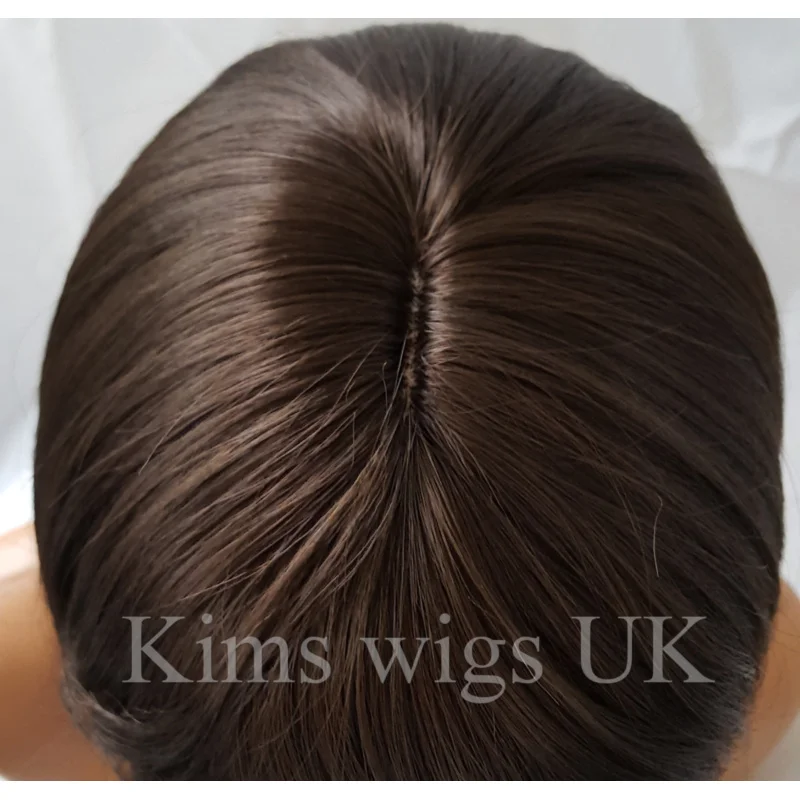 ダークブラウンウィッグ レディース レディース レイザーカット ショルダーレングス ファッション ヘア 英国販売者