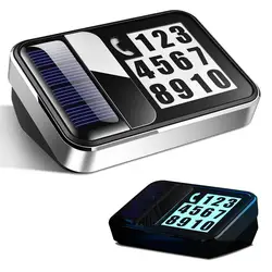 Car Solar Charging Parking Number Plate Luminous LED Digital Temporary Parking Card Auto Stop Phone Number Card For Car Supplies