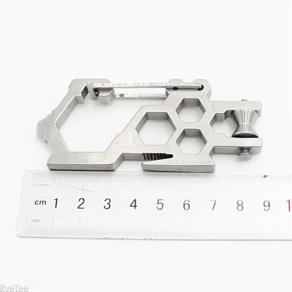 Men Gift Multifunctional Stainless Steel Bottle Opener Wrench EDC Accessories with Pulley Mountain Buckle
