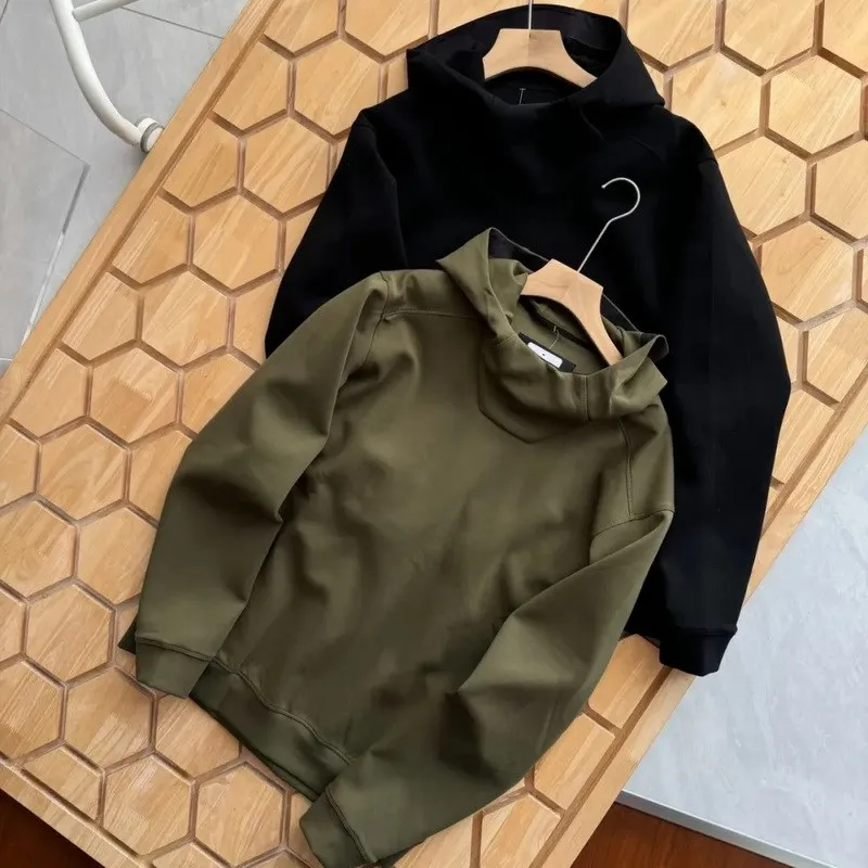 

Новая мужская свободная повседневная толстовка с длинными рукавами из чистого хлопка, эластичная, приятная для кожи, дышащая, для занятий спортом на открытом воздухе