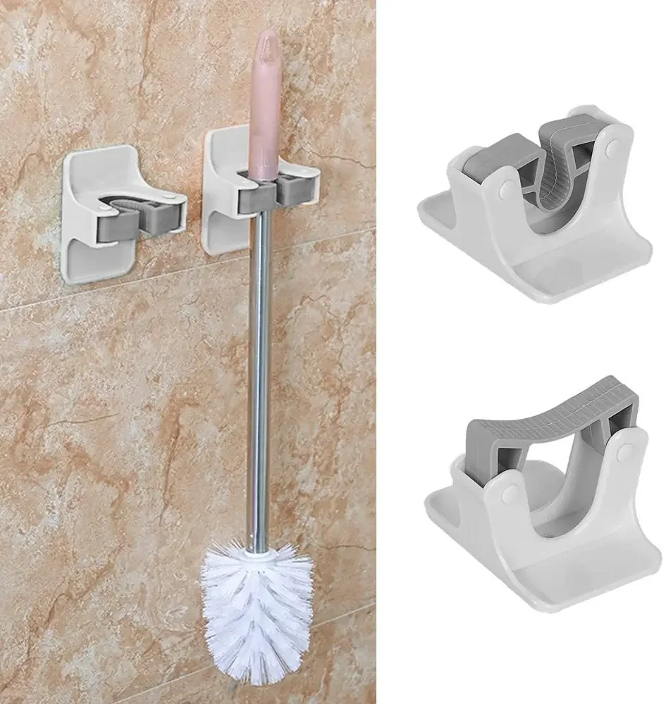 Broom Holder Wall Mount, Broom Gripper Holds Broom and Dustpan Hanger for Home, Kitchen, Garden, Garage Storage Systems, 2 PCS