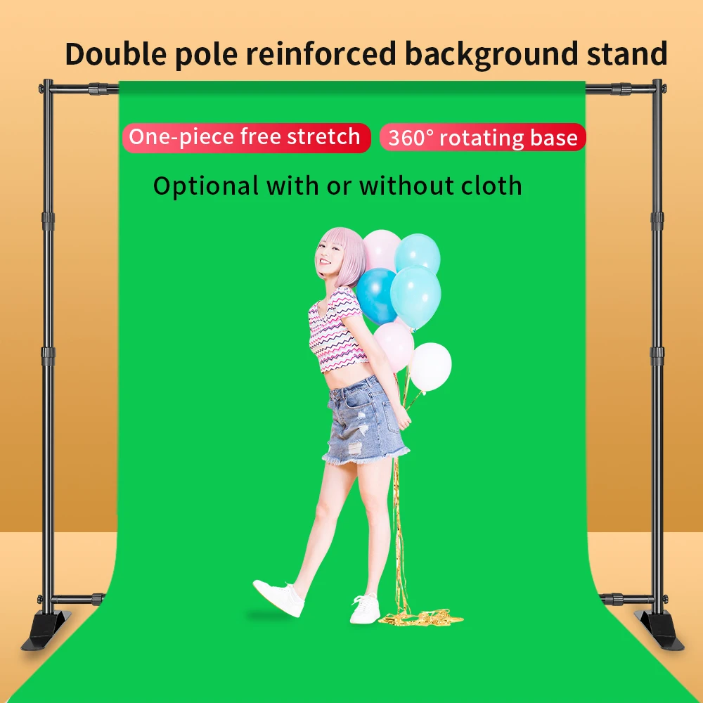 

SH Double-Crossbar Background Stand Frame Support System for Photography Photo Studio Video Muslin Green Screen Backdrop