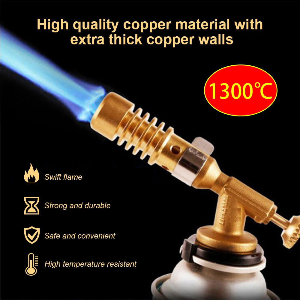 Portable Welding Torch Gas Burner High-temperature Brass Copper Gas Cutting Torch Brazing Propane Weld Pipeline  Flame Gun