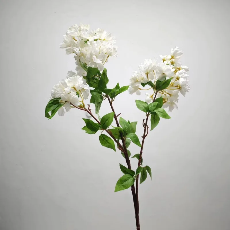 Plastic cherry blossom artificial flower pink tree cherry blossom ornament realistic indoor plant greening