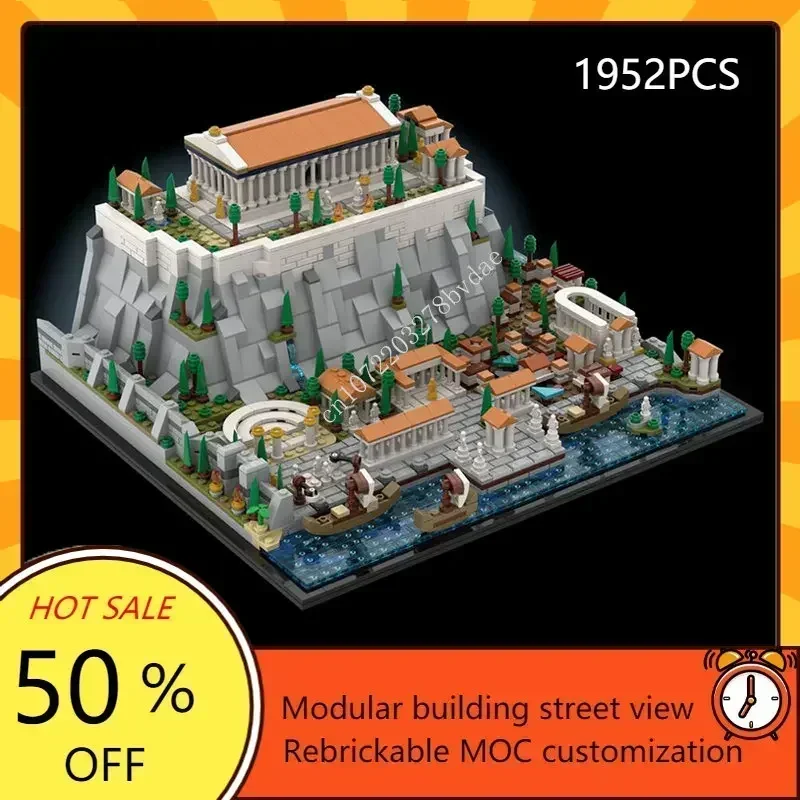 Akropolis von Athen Modular MOC Kreative Street View Modell Architektur DIY Bildung Benutzerdefinierte Puzzle Montage Modell Spielzeug Geschenke