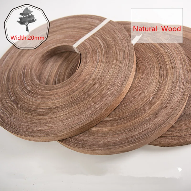 Natural Black Walnut Edge Banding Strip Wood Veneer Sheets Width:20mm 30mm 35mm  Thickness:0.5mm