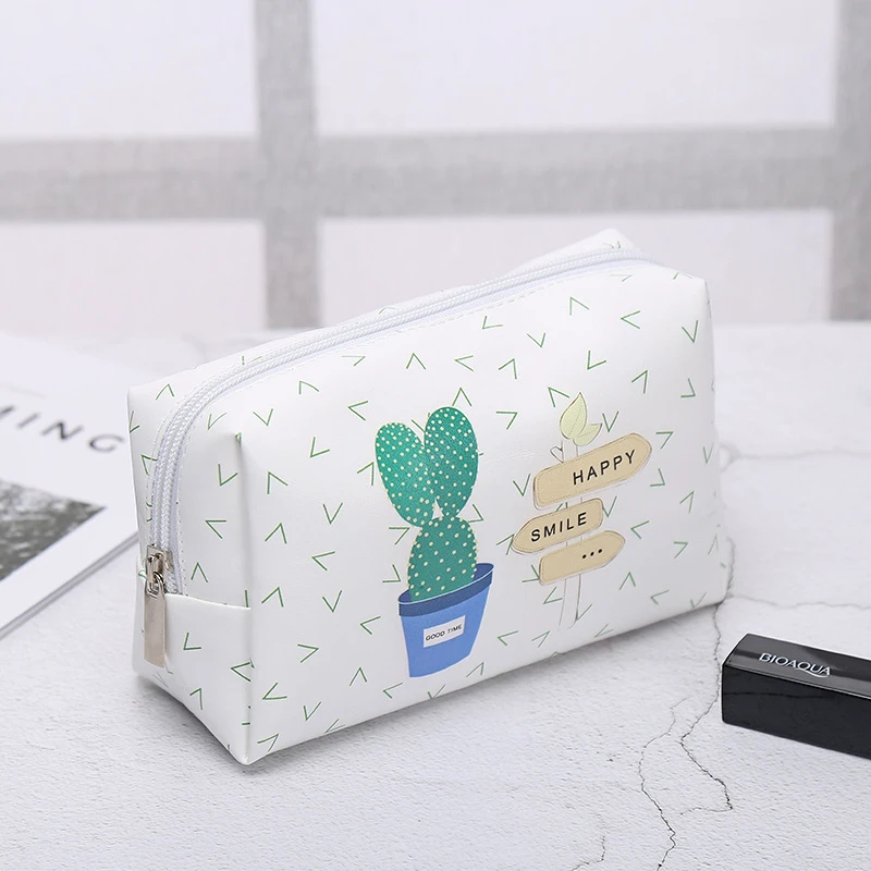 

Cactus Cosmetic Bag Women Makeup Bag Large Storage Wash Toiletry Bag Make Up Case Kosmetyczka Makeup Bag for Travel