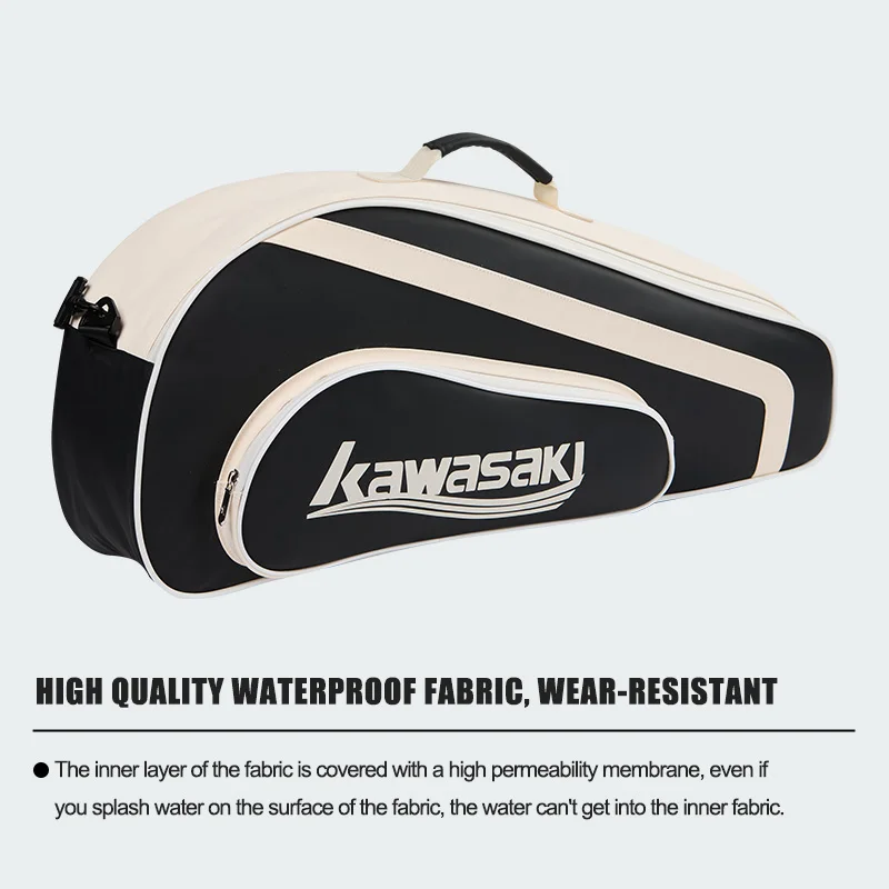 Kawasaki Badminton Bag 2025 Brand New K1G00-C8612 Abrasion-resistant Waterproof Six-pack Capacity Tennis Bag