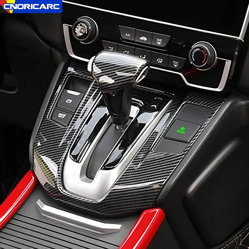 

Carbon Fiber Color Center Console Gear Shift Frame Decoration Cover Trim For Honda CRV 2017-2021 Car Styling Interior Accessorie
