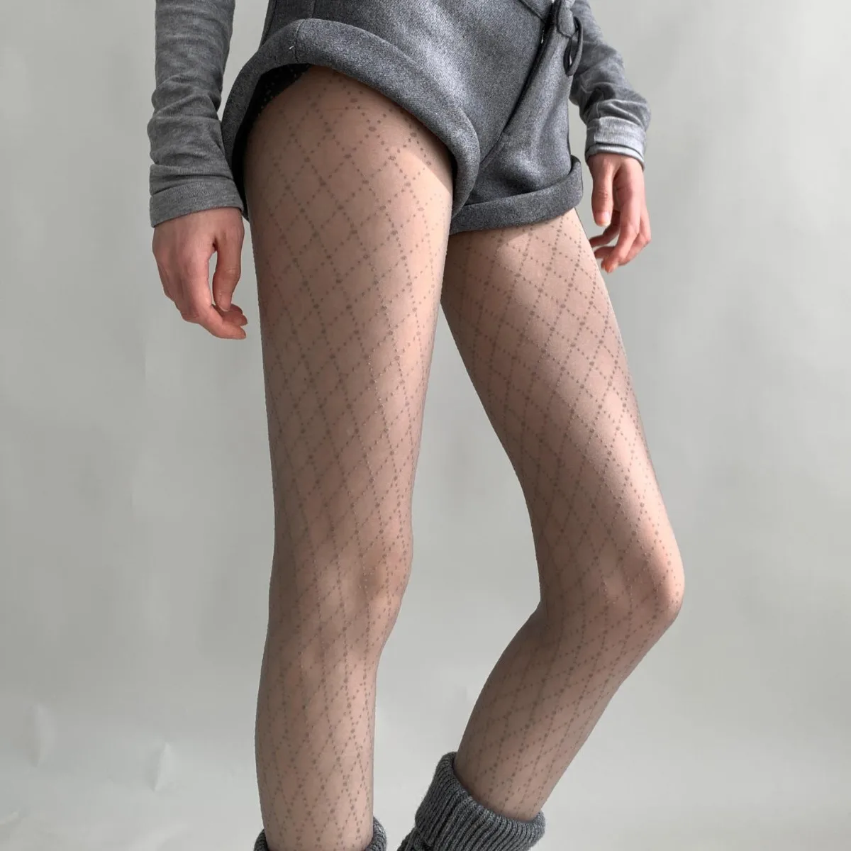 

Сексуальные черные чулки с узором «гусиные лапки», нижнее белье для женщин и девочек, колготки с ромбовидным узором, высокие женские колготки, сексуальные чулки