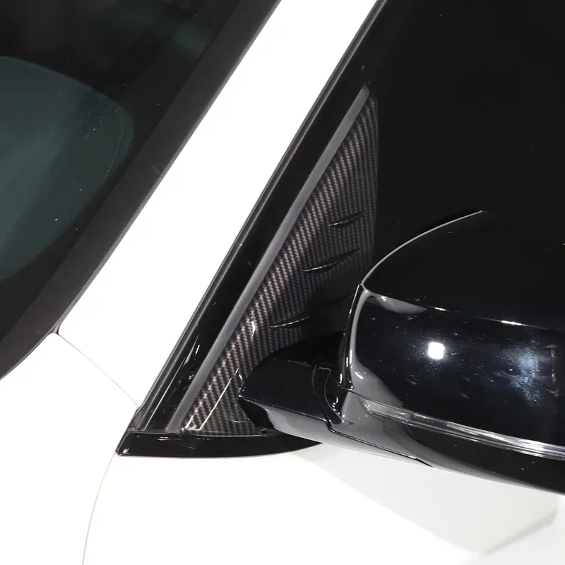 Becquet de rétroviseur de voiture en Fiber de carbone ABS, garniture de couverture triangulaire d'aile latérale pour BMW X3 G01 2018 – 2022, accessoires de voiture