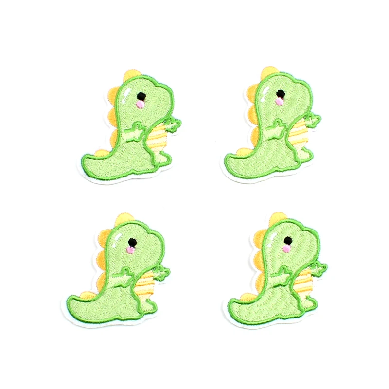 10pcs Cartoon Dinosaur Patches Iron On Cute Animal Sticker DIY Cothing Patch Embroidery Badge Sew On Clothes Fabric Appliques