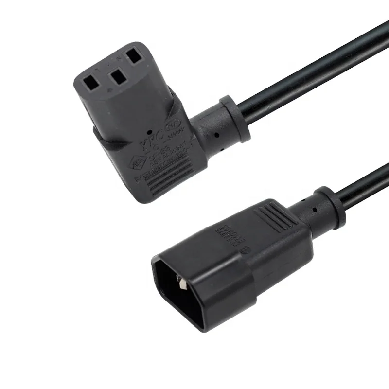 

ZING EAR USA American standard C14 female plug to right bend C13 male plug 1m 2m 3m OEM IEC 320 C14 changeover C13 power cable