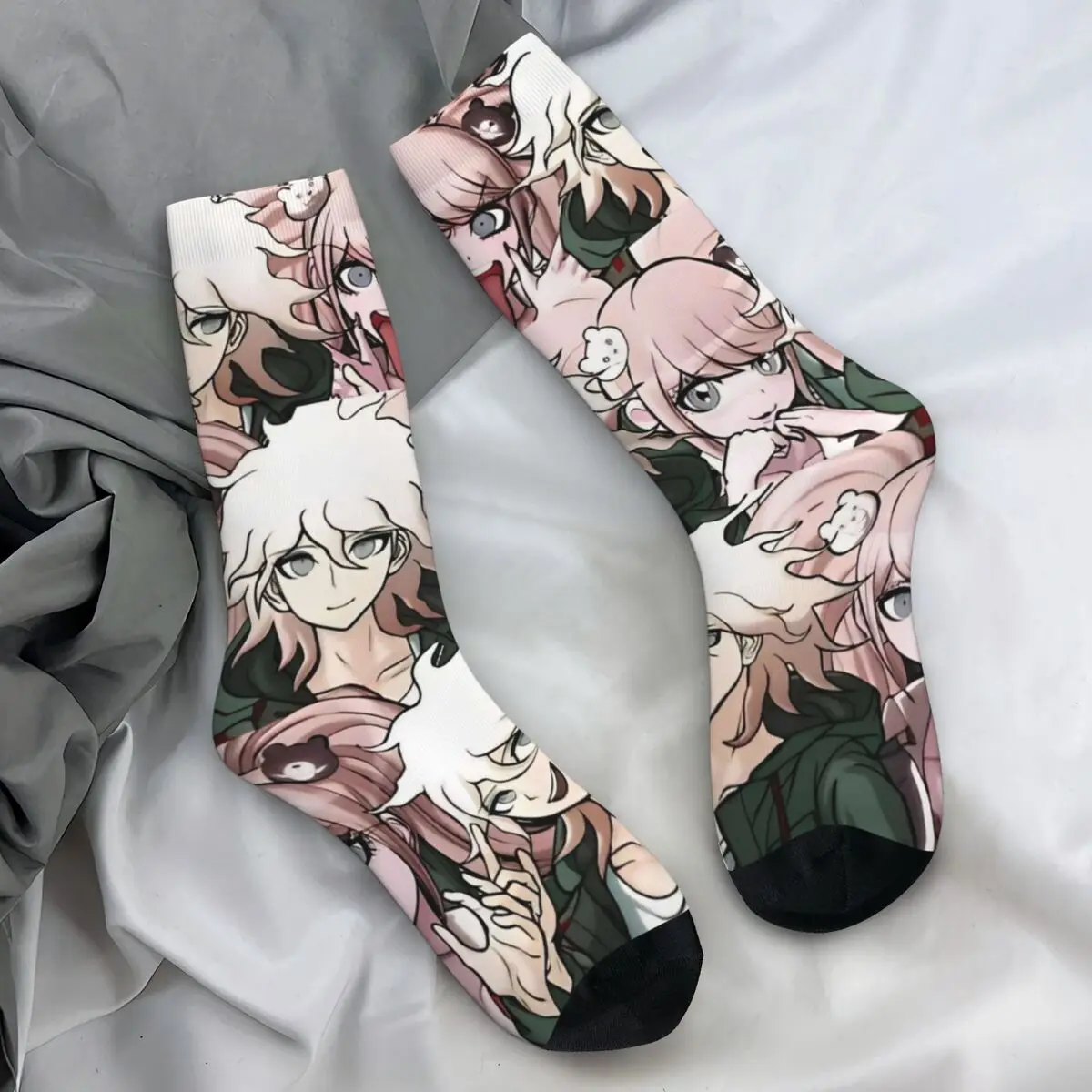 Nagito Komaeda Voice Socks Danganronpa Makoto Game Gothic Stockings Autumn Non Slip Men Socks Medium Soft Design Climbing Socks