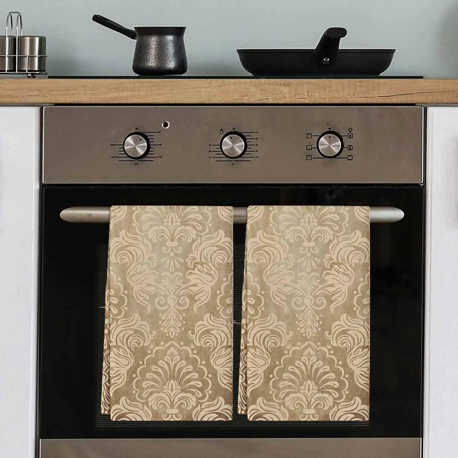 

Винтажные золотые дамасские кухонные полотенца для мытья посуды, чистящие средства, впитывающие кухонные полотенца для посуды, чайные полотенца, аксессуары для кухни