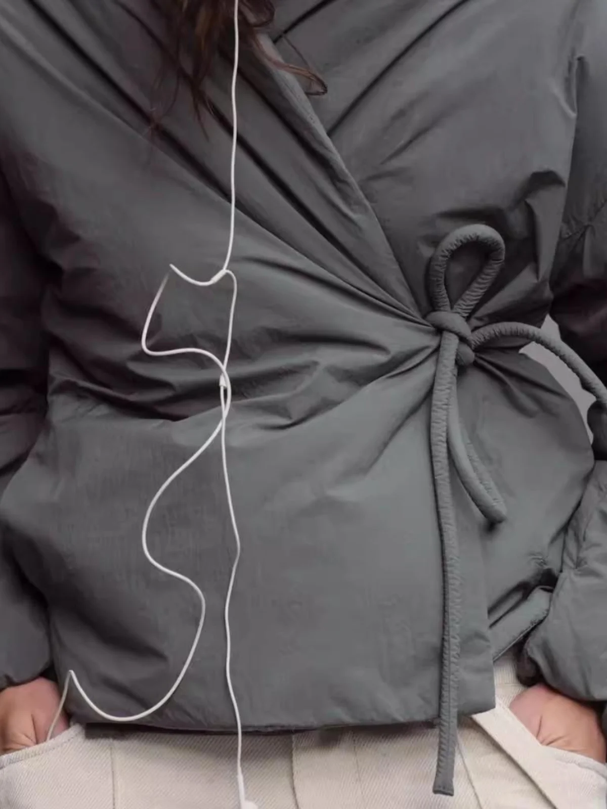 

Autumn Winter New Arrival Cotton Jaet Kimono Sle Long Sve Stand Collar Double Breasted Casual Outerwear 058047