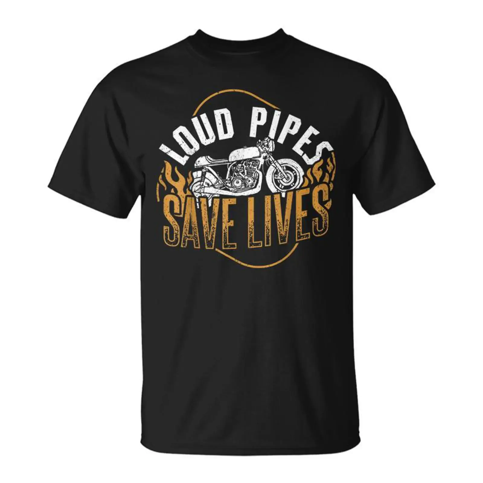 Loud Pipes Save Lives Speed Vehicle Drifting Motorcycle T Shirt Mazezy AU vintage Washed Versatile streetwear Stretched Casual