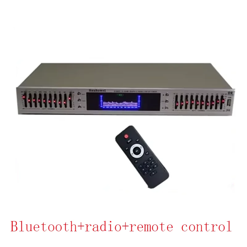 

220V EQ665 Equalizer Hifi Home EQ Equalizer Dual 10 BAND Stereo Treble Alto Bass Regulation With Built-in Bluetooth New