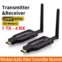 50M 5G 1080P HDMI Wireless Audio Video Transmitter Receiver Extender  for 1 TX-4 RX PS4 Camera Laptop PC to TV Monitor Projector