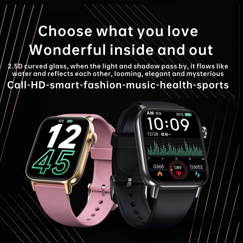 جديد Xiaomi Smartwatch الرجال بلوتوث دعوة جهاز تعقب للياقة البدنية السيدات النساء سوار الميكانيكية الرقمية متصل ساعة ذكية للهدايا