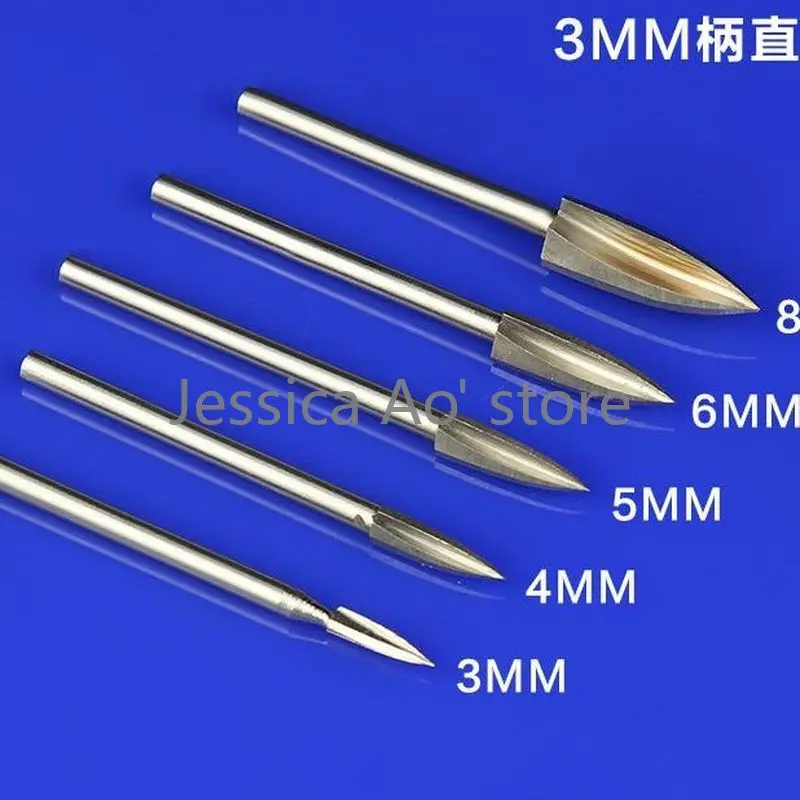 

5pcs 2.35-8mm Wood Carving Knife White Steel Sharp Point Woodworking Tools Electric Mill Router Bits 3-edge Knife Cutters