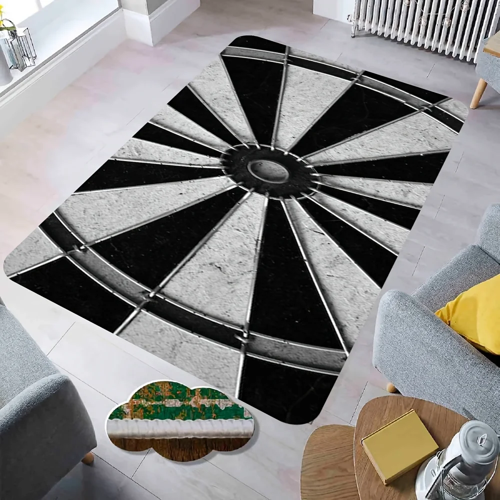 grey dart pattern Flannel-printed floor mats are slip-resistant Suitable for living room bedroom terrace garden carpets
