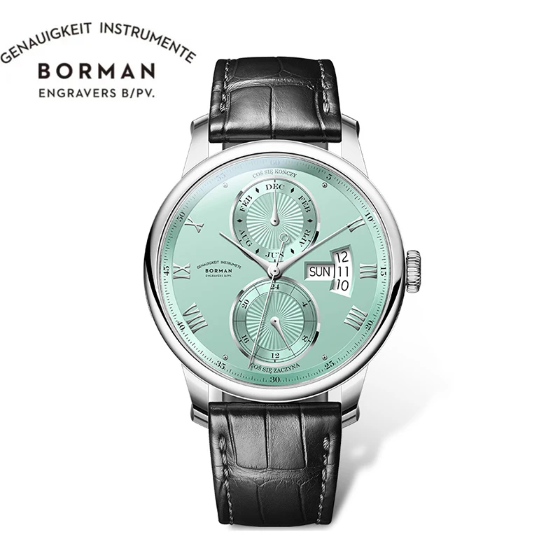 BORMAN Leisure Top Brand Men Multi Function Mechanical Watch Calendar Weekend Date 42mm Diameter Automatic Watches