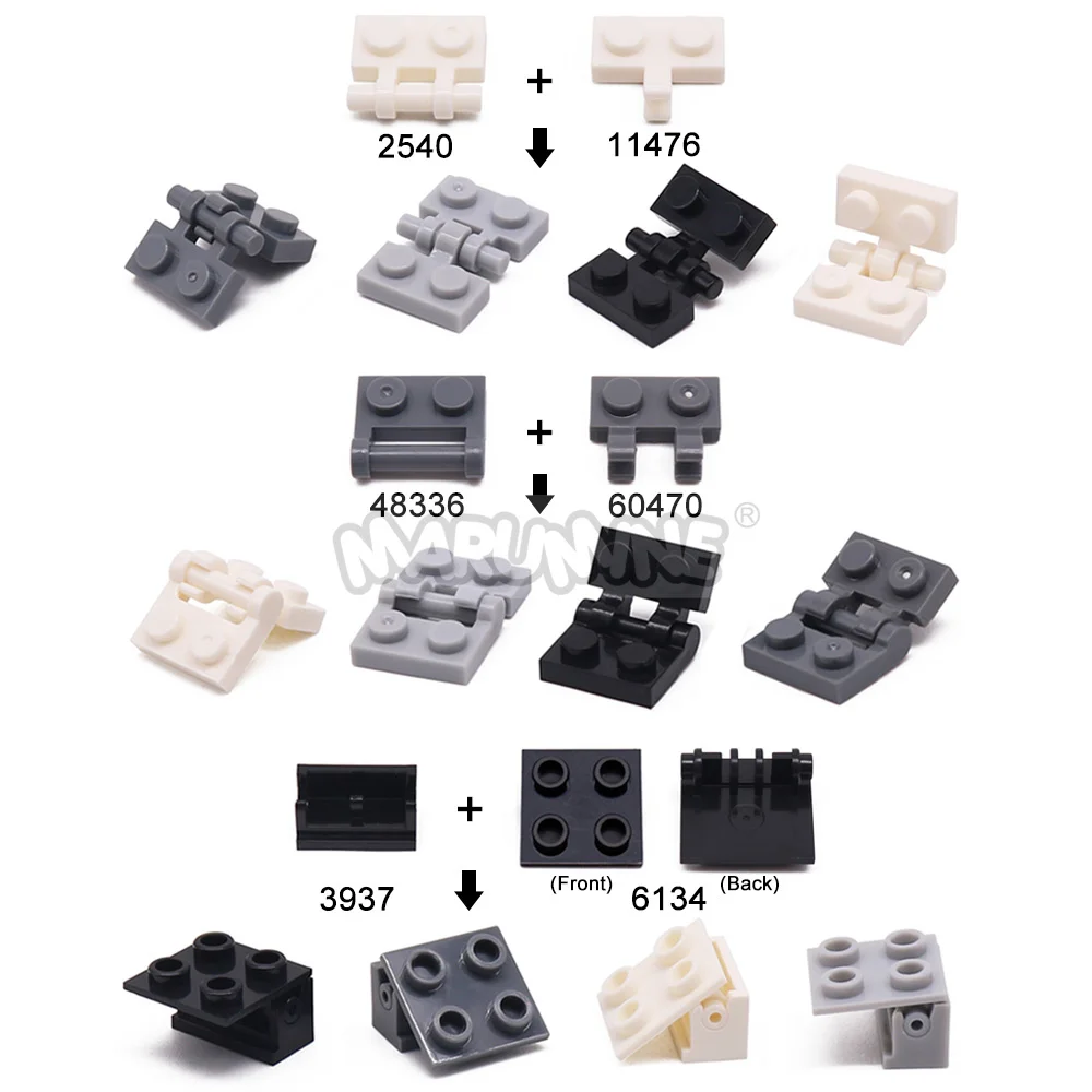 MARUMINE MOC Blocks Changeover Catch 60 Stück drehbare Bausteine, Scharnierplatte, kompatibel mit 2429 44301 60478 63868 48336 – Detail 5