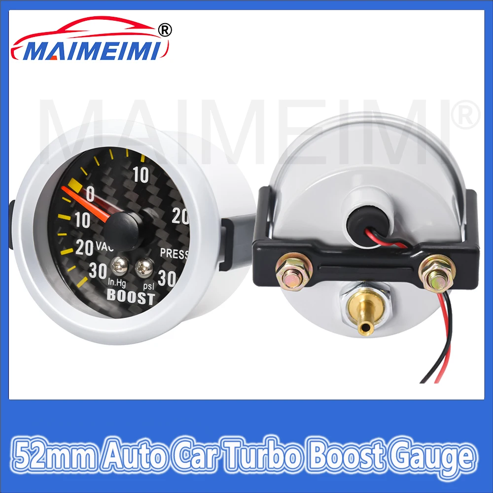 2 "(52 مللي متر) عدسة الدخان مقياس توربو دفعة مقياس 30 ~ 30 PSI السيارات مقياس السيارة مؤشر السيارة توربو دفعة الضغط متر