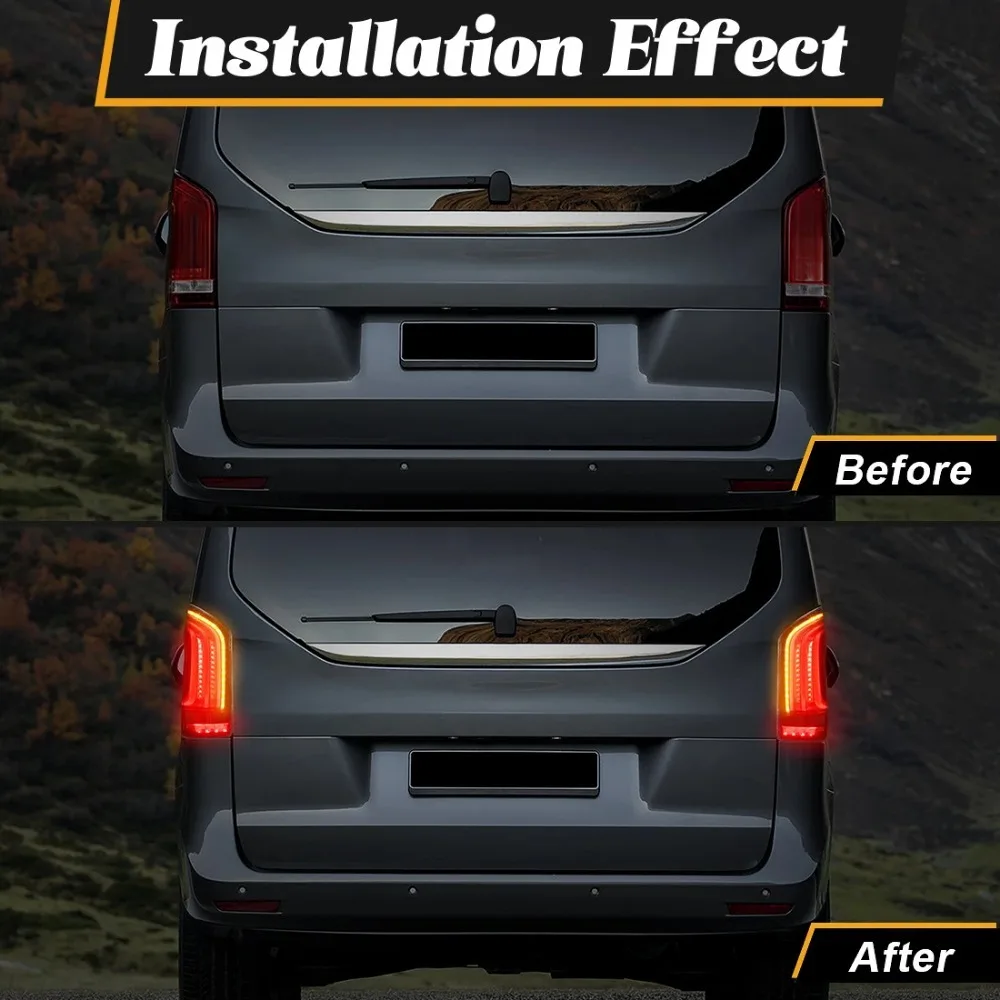 

Vito V260 V250 W447 2016-2023 LED Upgrade Taillights Rear Lights Brake Reverse Tail Lamp Modified Dynamic Turn Signals