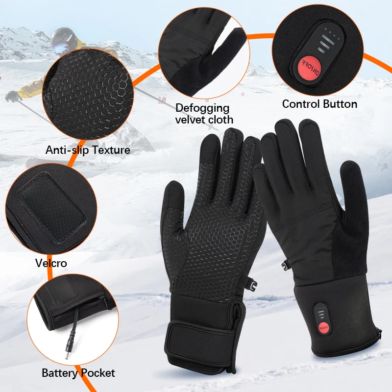 

2026 Rechargeable Battery Electric Heating Thin Gloves Flexible Ultrathin Touchscreen Heated Glove Liners