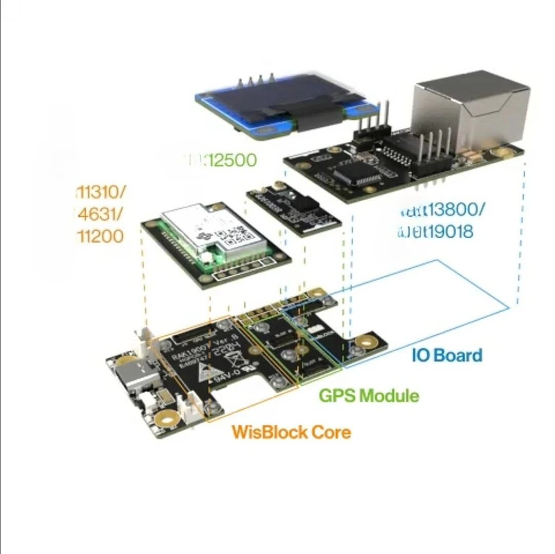 

WisMesh RP2040 Starter Kit Modular LoRa Mesh Network Solution with RP2040 and Sensors|800MHz