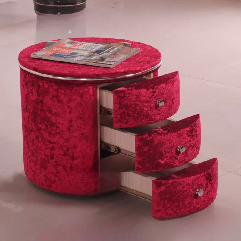

Fabric, leather, cylindrical bedside table,storage cabinet