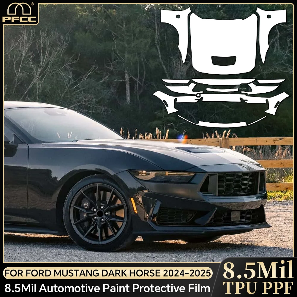

For Ford Mustang Dark Horse 2024 2025 TPU Paint Protection Film Clear Bra Pre-cut PPF Car Body Anti-Scratch Resistant Invisible