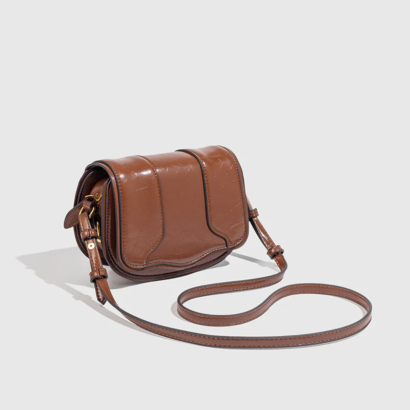 

New Vintage Leather Crossbody Bags for Women Designer Female Flap Shoulder Underarm Bag Armpit Handbags and Purses