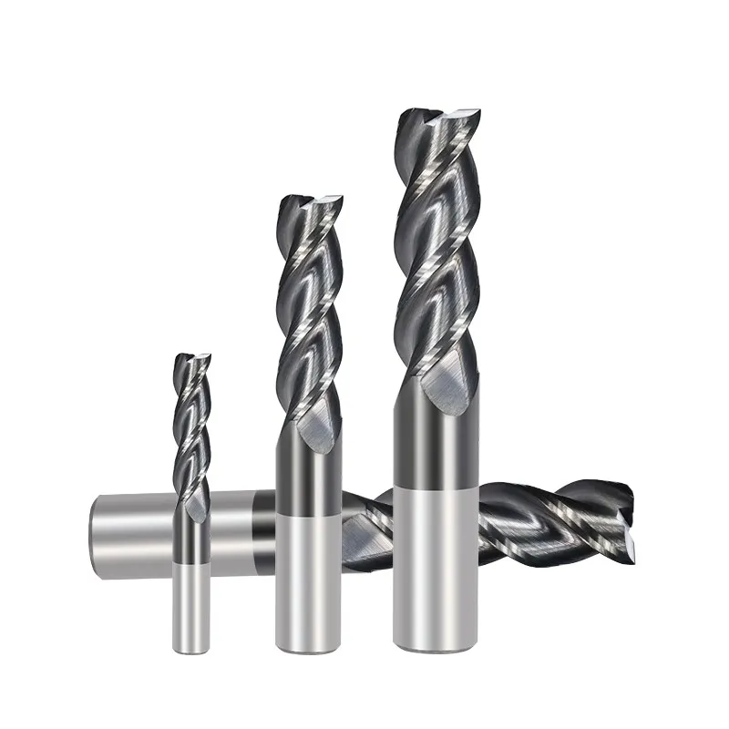 XCAN-Fresa de extremo de carburo, 1-12mm, 3 puntas de flauta para máquina CNC de corte de aluminio, herramienta de fresado