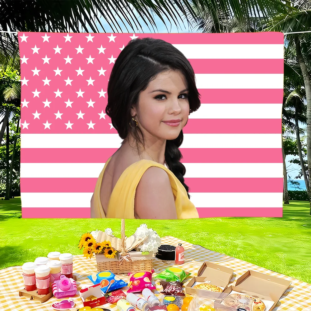 Singer S-Selena G-Gomez flag Tapestries Outdoor Parties Bedrooms Living Rooms Dorm Rooms Wall Decor Banners Gifts