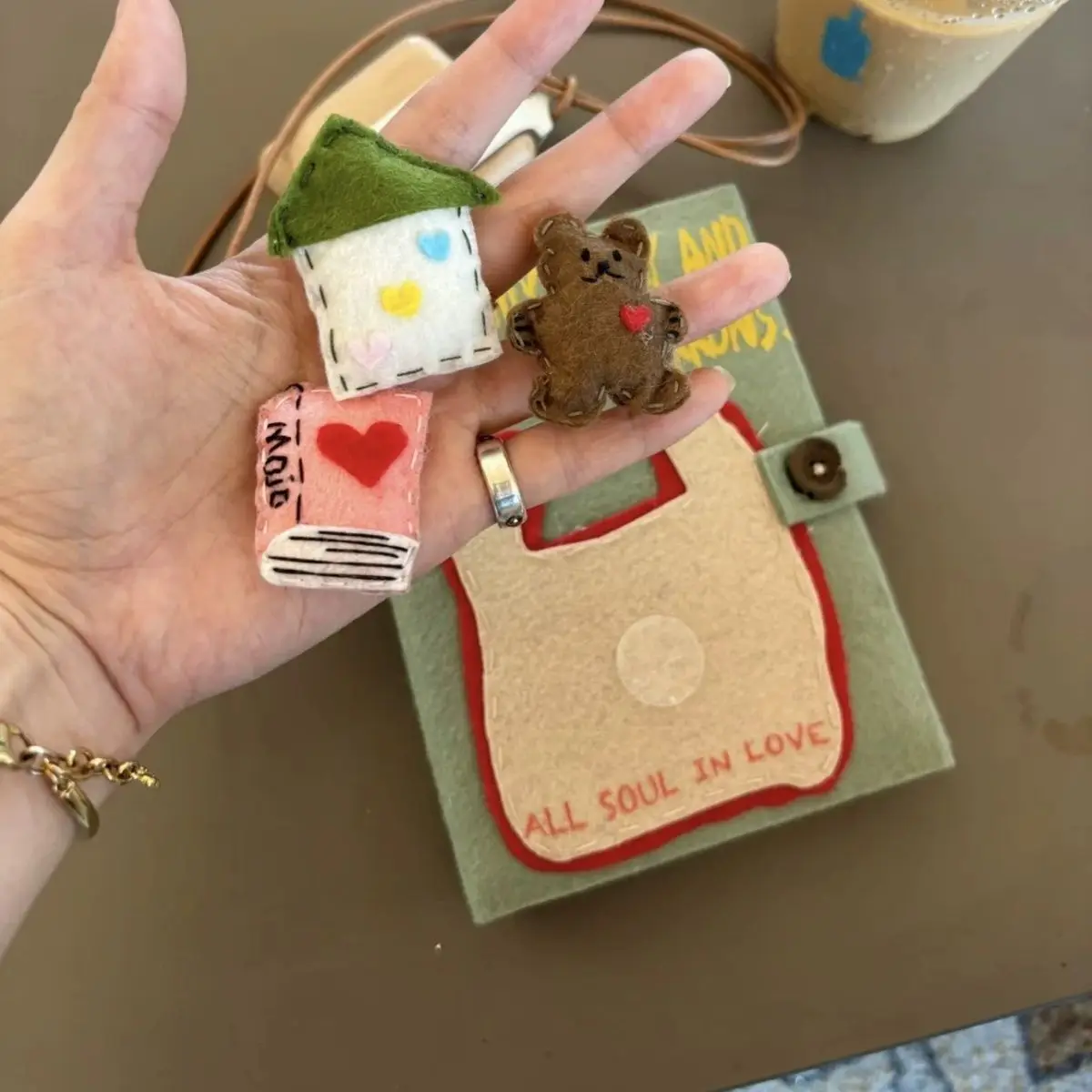 Cute Shopping Bear Non-woven Card Album 3 Inch Small Card Polaroid Album Photo Storage Handbook Souvenir Album