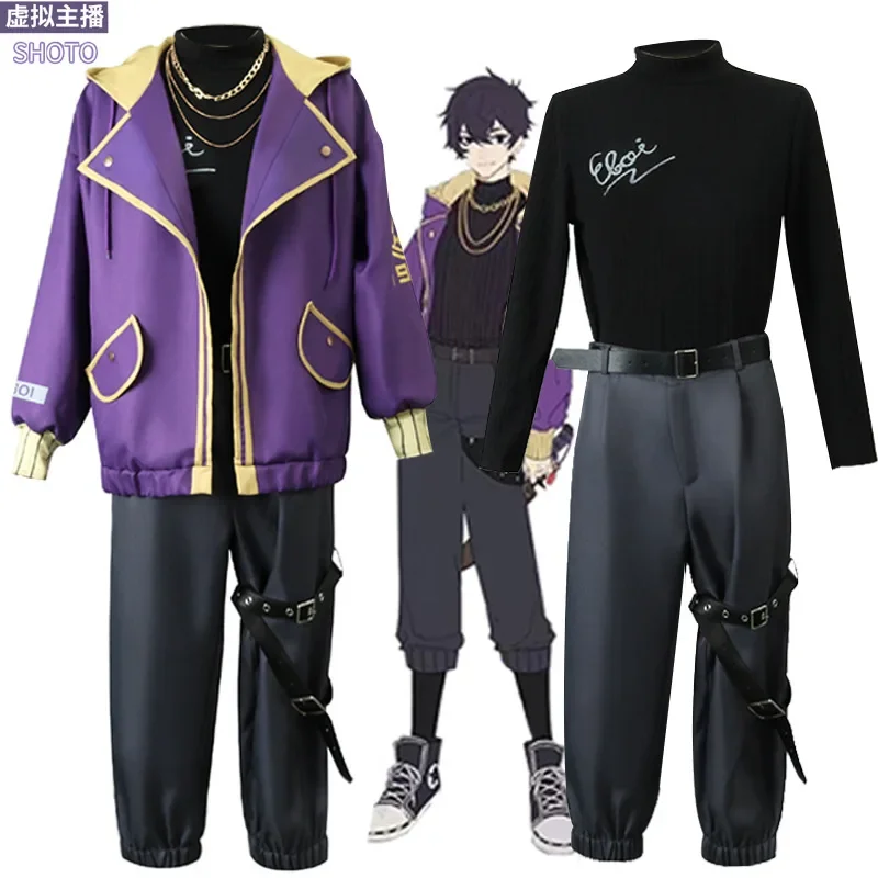 Shoto Shxtou Cosplay Anime VCosplay Costume Men Fancy Party Suit Wig Shoes Purple Jacket Halloween Carnival Uniform