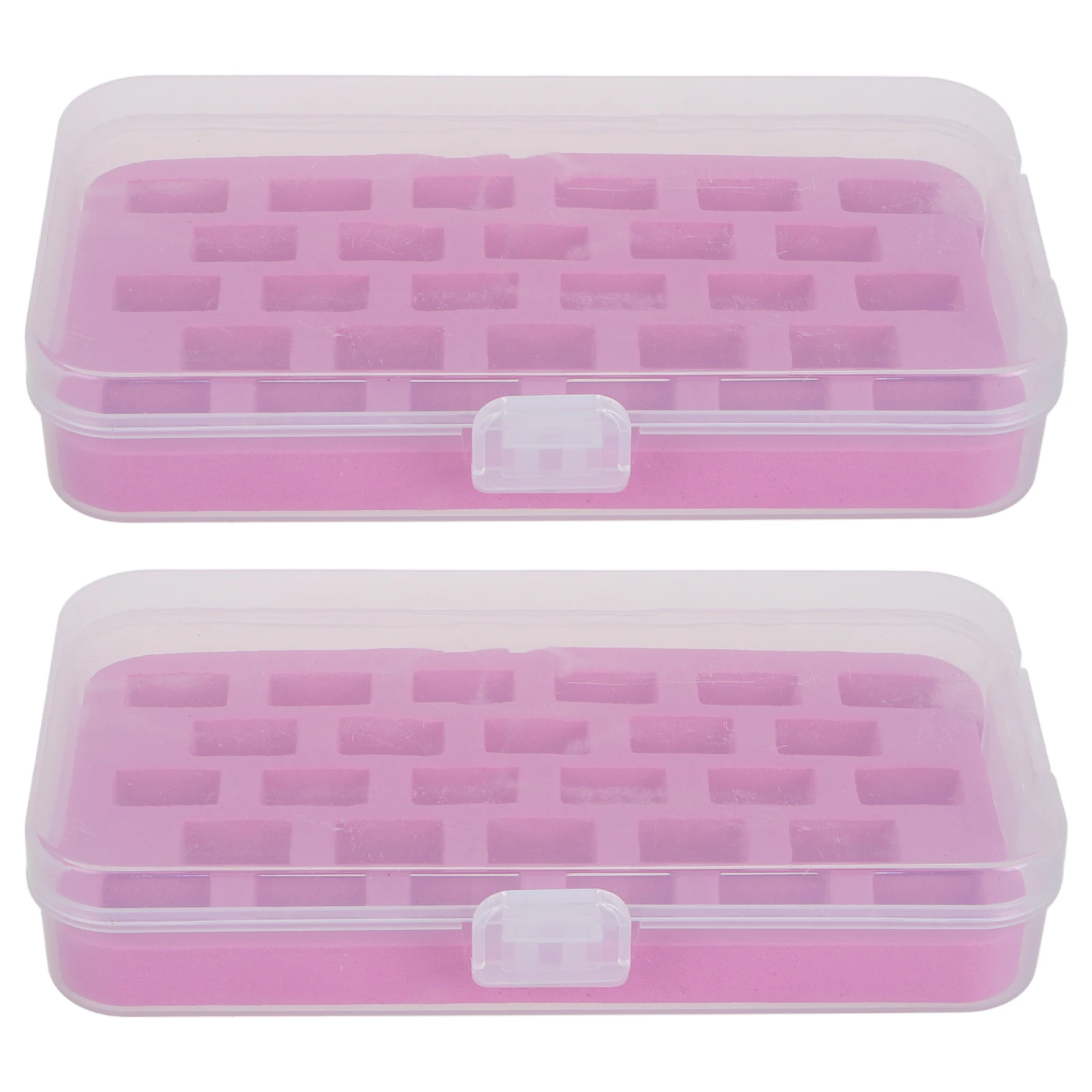 

2pcs Holder Case Empty Bobbin Thickened 28 Compartments Sewing Tool Storage Plastic Empty Box Thread Organizer
