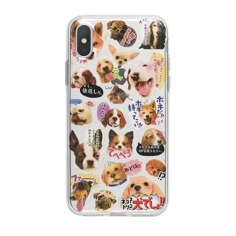 Custodia per telefono Cute Cat Dog per iPhone 11 12 13 14 15 Pro Max 7 8 Plus Mini X XR XS SE custodia per cellulare in TPU Coque