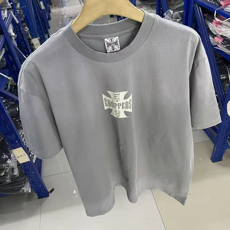 

New Streetwear Brand West Coast Choppers T-shirt Casual Retro Washed Do Old Print West Coast Short Sleeve Tops Tees