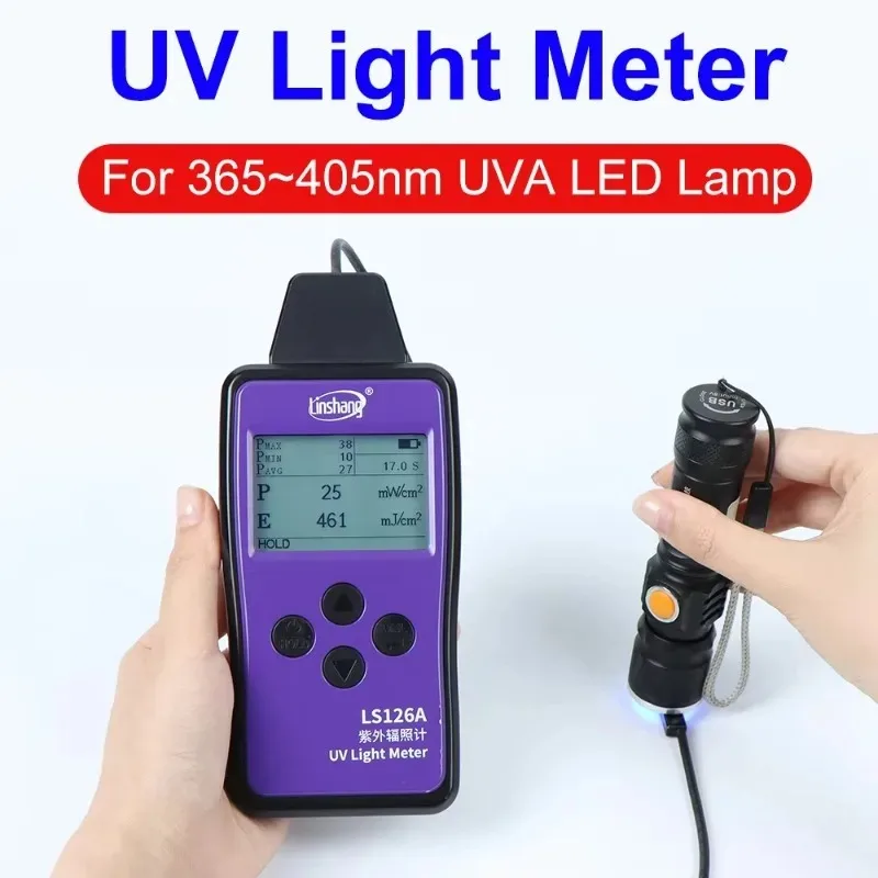 Miernik natężenia promieniowania UVA klasy profesjonalnej LS126A, radiometr ultrafioletowy, radiometr światła utwardzającego, miernik natężenia promieniowania UV