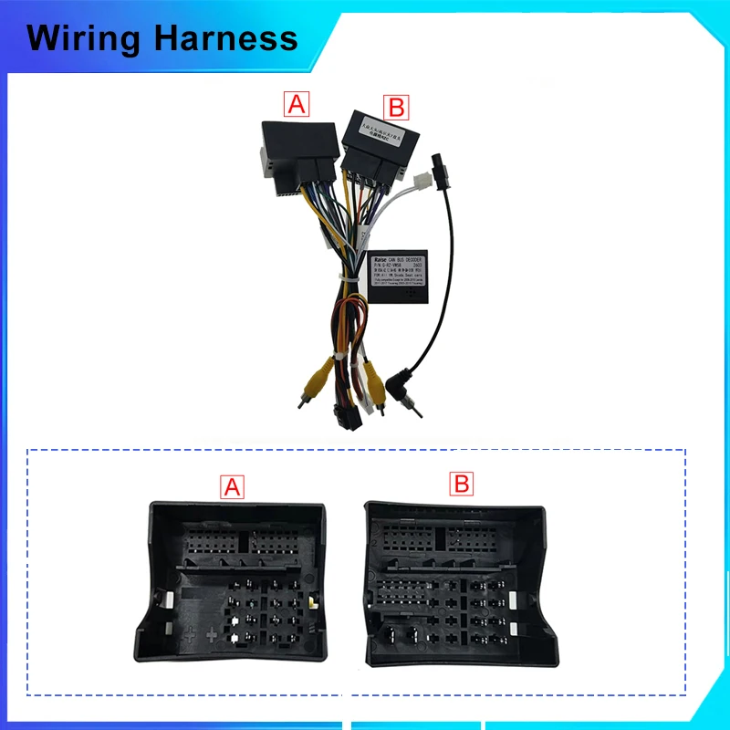 16pin Car Android Radio GPS Wiring Harness Adapter Canbus For VW Golf 7 Bora Touran Passat Caddy Jetta Amarok Skoda Octavia Seat