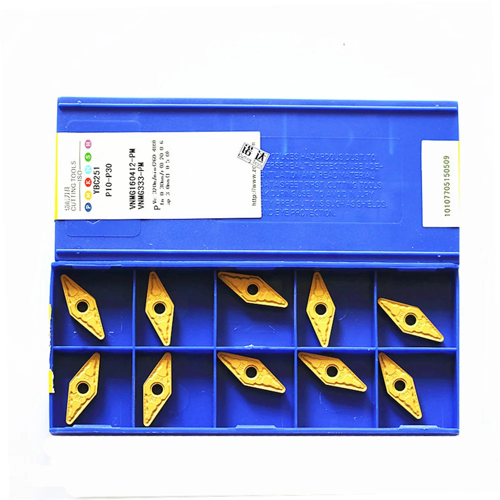 10P VNMG160404,VNMG160408,VNMG160412-PM YBC251/160404/08/12-PM YBC252 CNC Lathe Tool Turning Carbide Insert For Steel