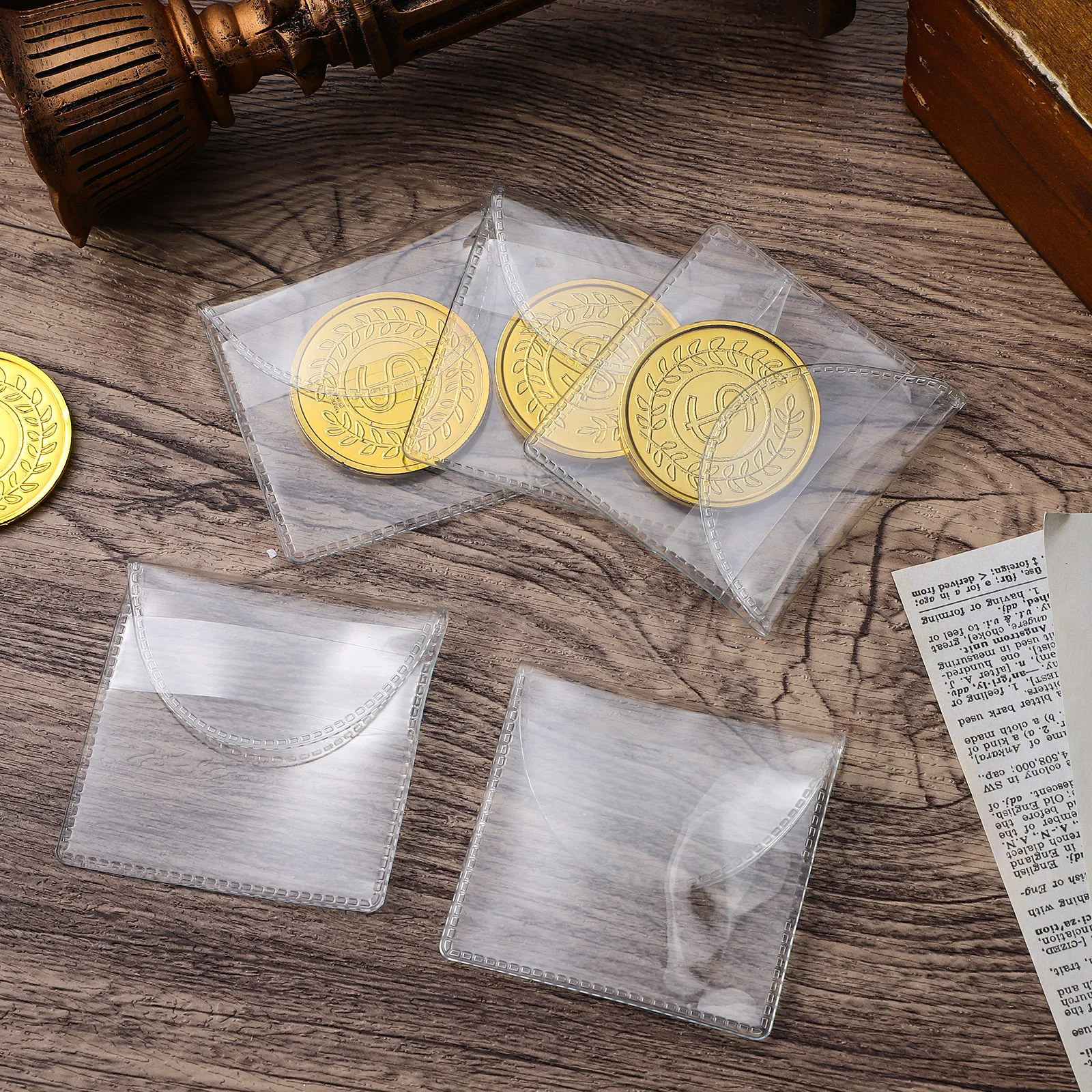 

150Pcs Single Pocket Coin Sleeve Holder Transparent Pouch for Coin Collection Storage and Display Jewelry Stamp Keeper