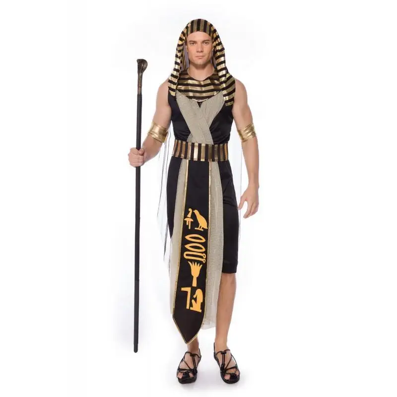 زي تنكري للهالوين عبر الحدود، زي الفرعون والملكة، ملابس الأمير والأميرة الرومانية القديمة، زي مسرحي عرقي للنساء #4